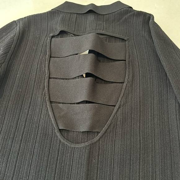 Derek Lam Banded Cutout Polo Sweater - Picture 5 of 8